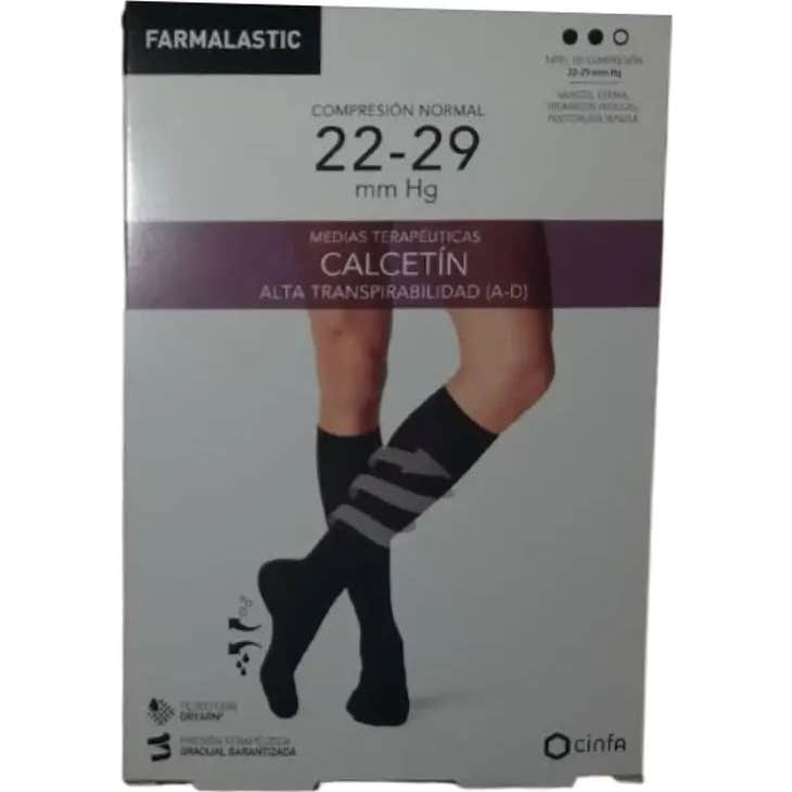 Farmalastic calcetín antibacteriano comp. normal T-extra grande negro 1 Par