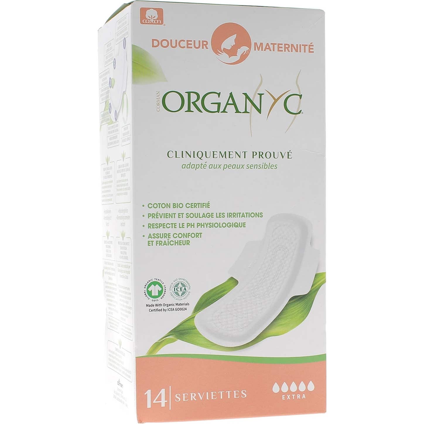 Organyc Compresas Suaves Maternidad Extra Algodón Bio 14uds