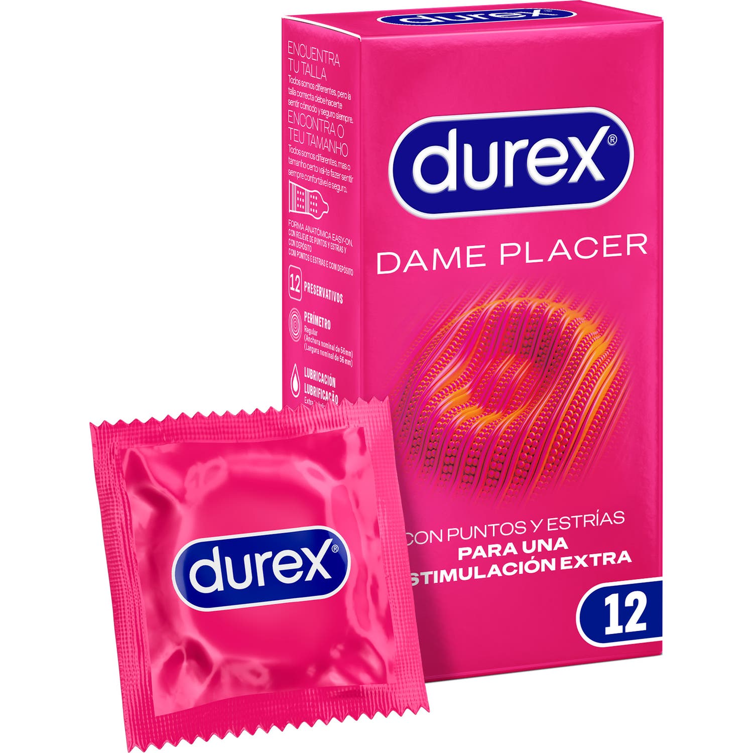 Durex Dame Placer Preservativos 12uds