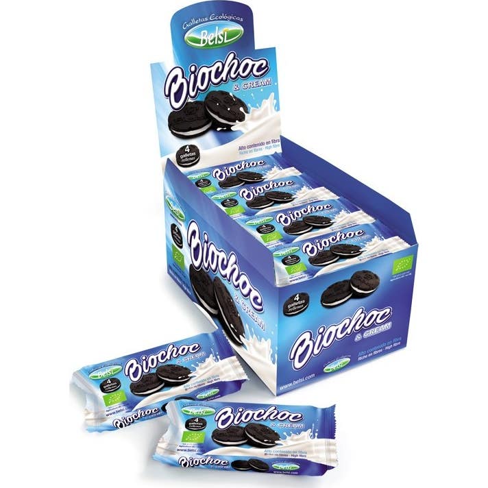 Belsi galletas Cacao Rellena Crema Blanca Biochoc&Cream 16 X60 g