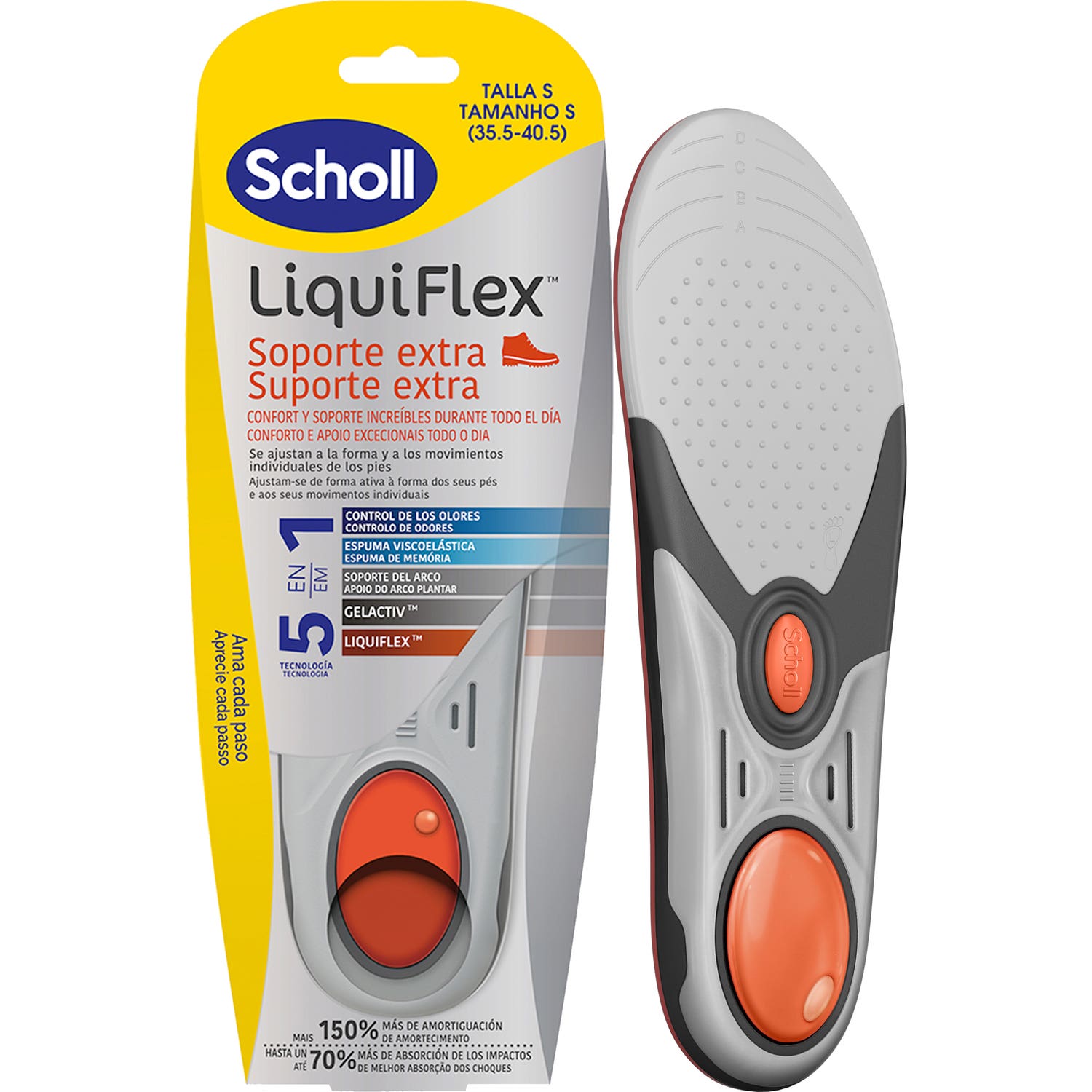 Scholl LiquiFlex Plantillas Soporte Extra Talla S 1par