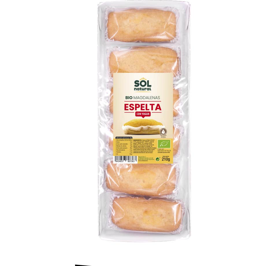 Sol Natural Magdalenas de Espelta con Yogur Bio 210g