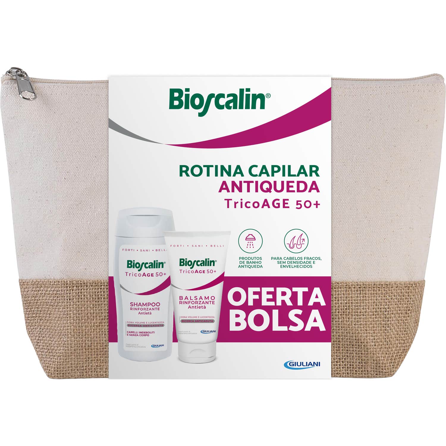 Bioscalin Pack TricoAGE 50+ Anticaída Champú 200ml + Acondicionador 150ml