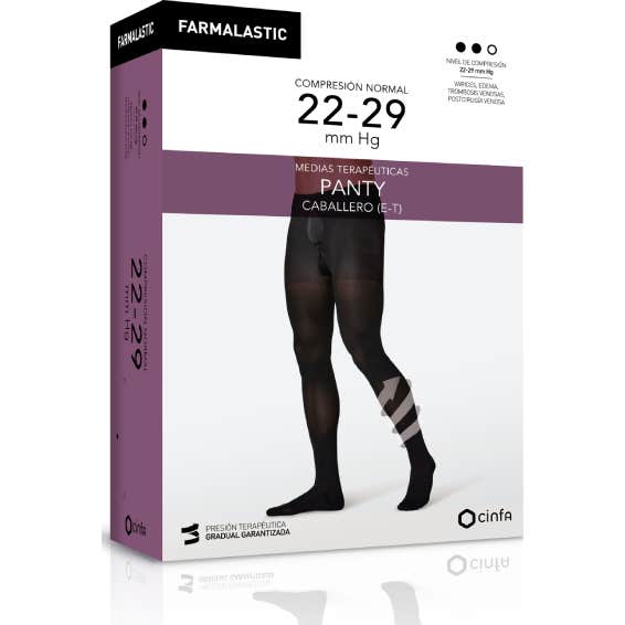 Farmalastic panty caballero (E-T) compresión normal T-Mediana negro