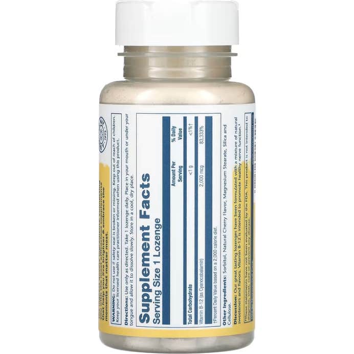 Solaray Vitamin B-12 2000mg Sugar-Free 90cpr Solaray Vitamin B-12 2000mg Sugar-Free 90cpr