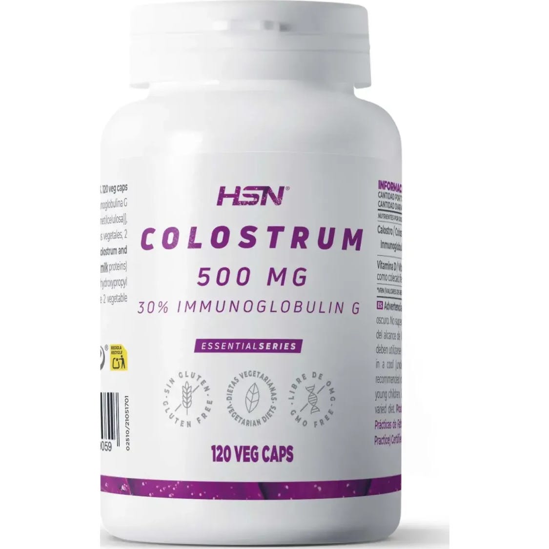 HSN Calostro 30% Inmunoglobulina G 500mg 120vcaps | Natural Doctor