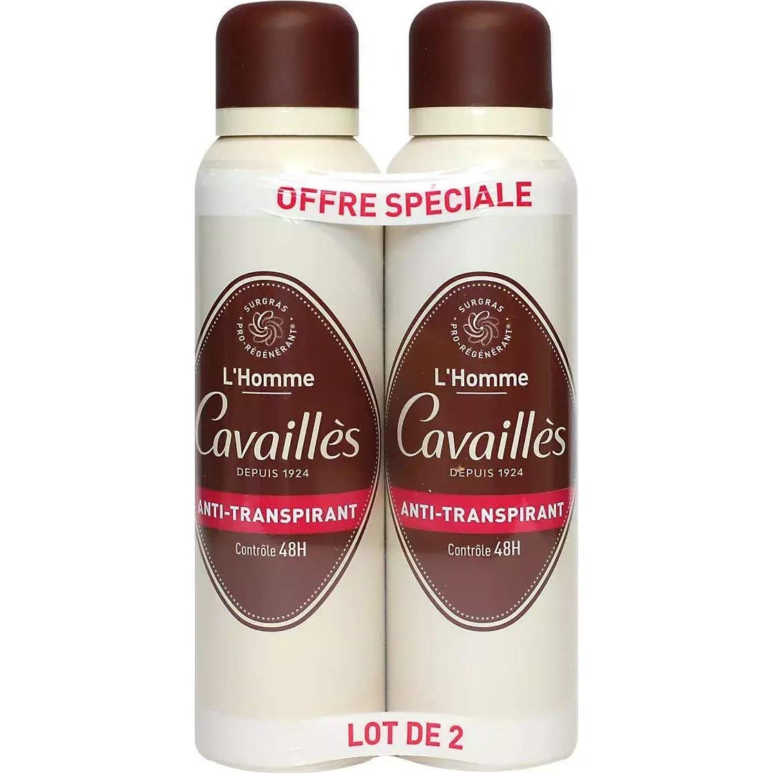 Cavaillès Desodorante Homme Anti-Transpirante 48h 2x150ml