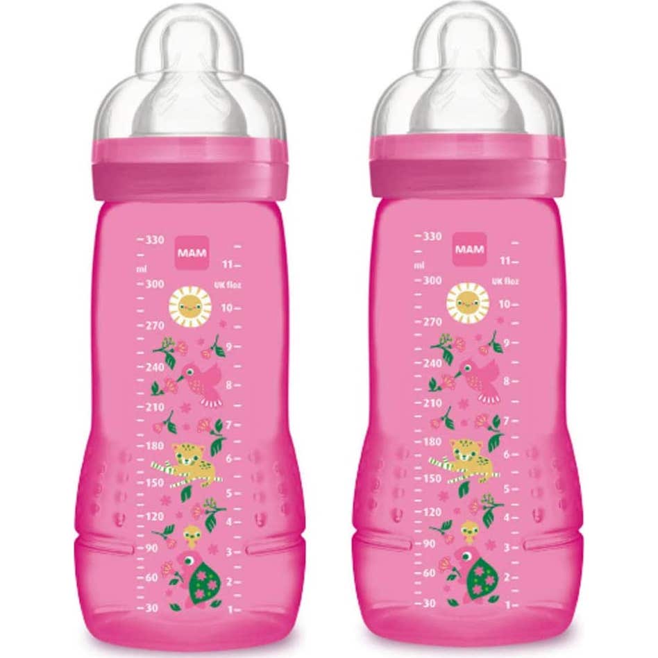 Mam Rosa Biberón Easy Active Flujo Rápido Mate +4M 330 Ml 2 Uds - Imagen 2