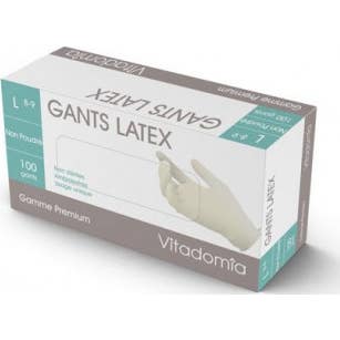 Vitadomia Guantes de Látex Sin Polvo M 7/8 100 uds