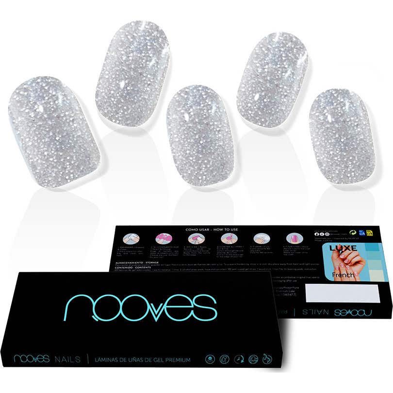 Nooves Dazzling Diva Premium Glam Lámina Uñas Glitter Gris 20uds