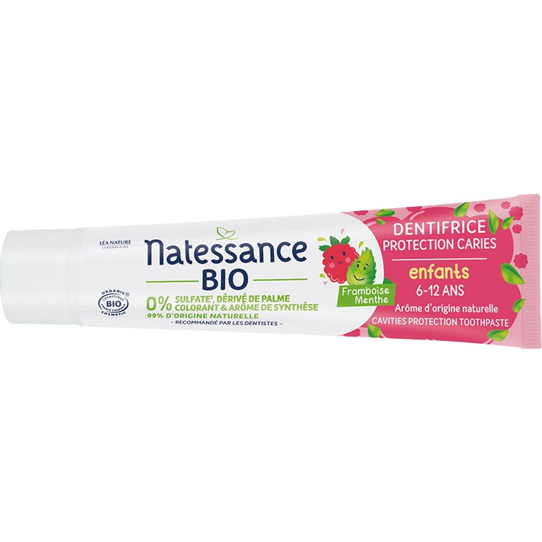 Natessance Dentífrico Caries Niños 6-12 a Frambuesa Menta 75 ml