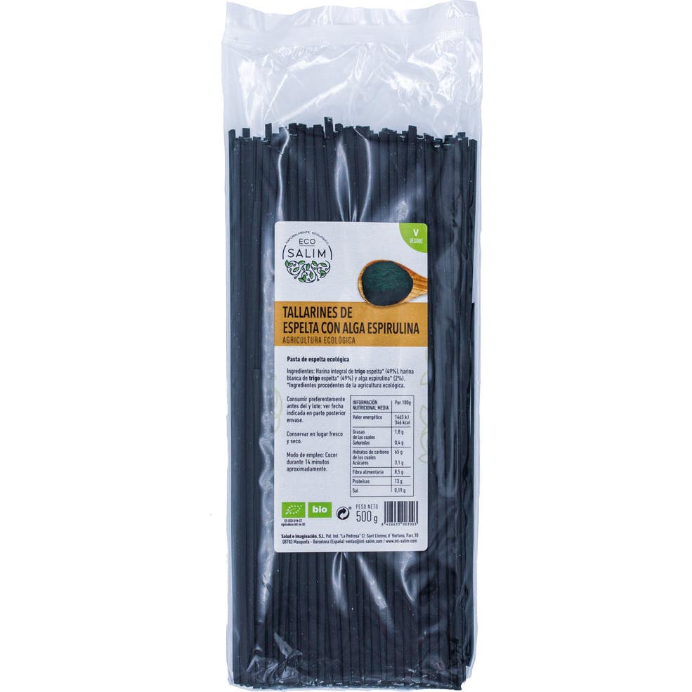 Eco-Salim Tallarines Espelta Algas Espirulina Bio 500g