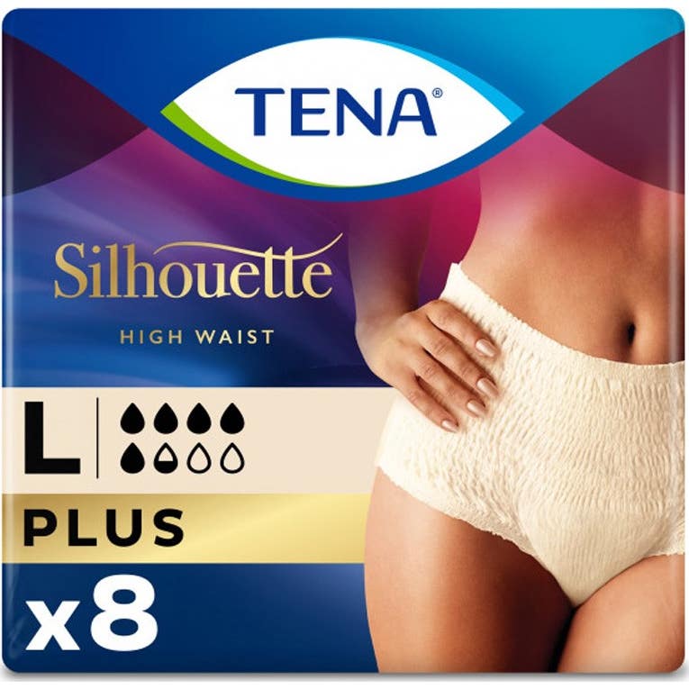 Tena Silhouette Crème Cintura Alta Talla L 8 uds