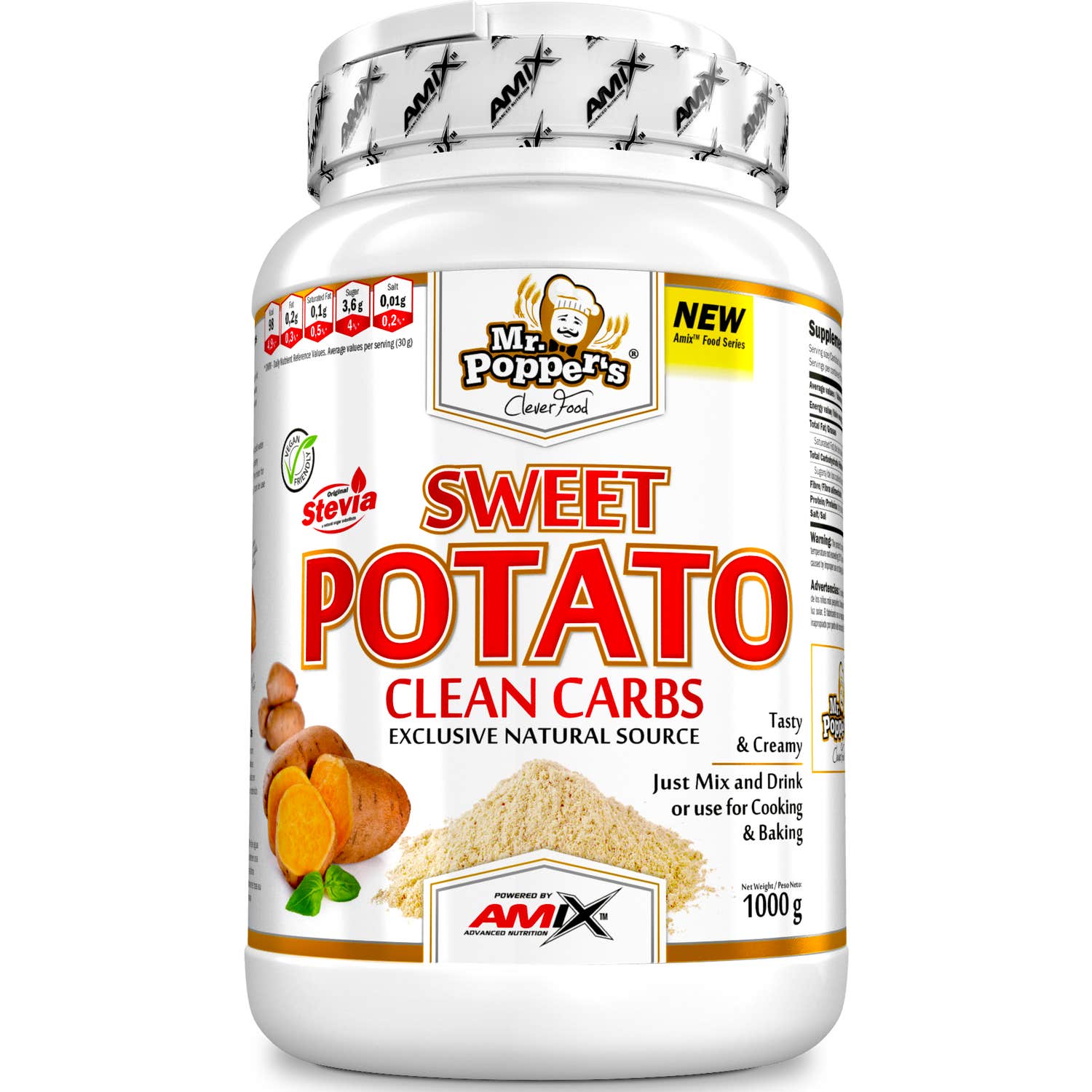 'Amix Mr Popper''s Sweet Potato Clean Carbs Chocolate 1kg'