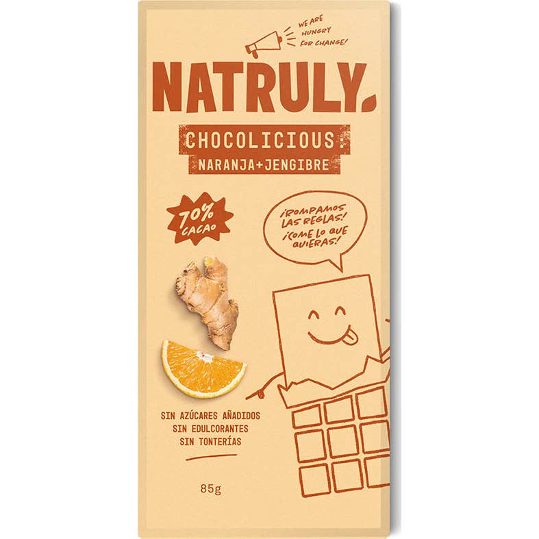 Natruly Tableta de Chocolate Frambuesa y Nibs de Cacao 72% 85g | Natural Doctor