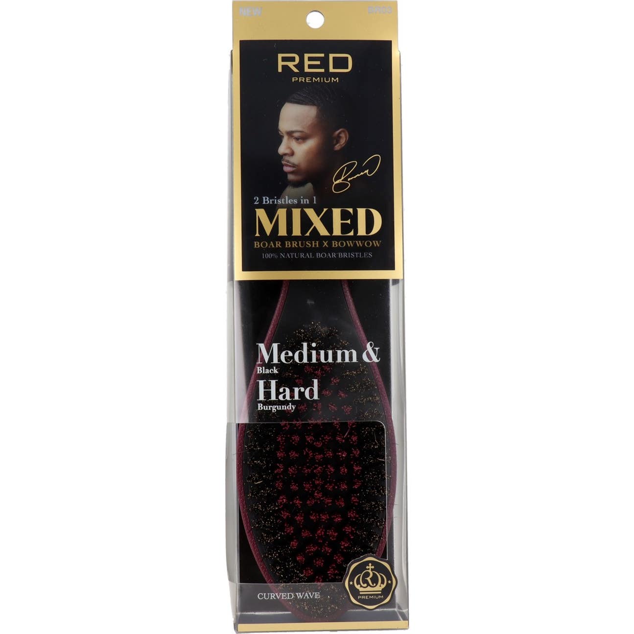 Red By Kiss Primium Medium & Hard Mixed Wave Boar Brush 1ud