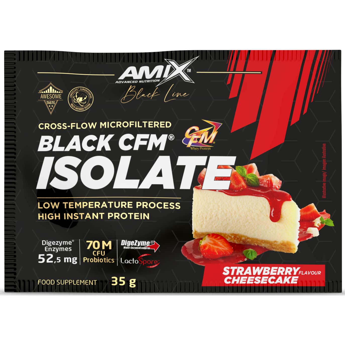 Amix Black CFM Isolate Fresa Tarta de Queso 35g