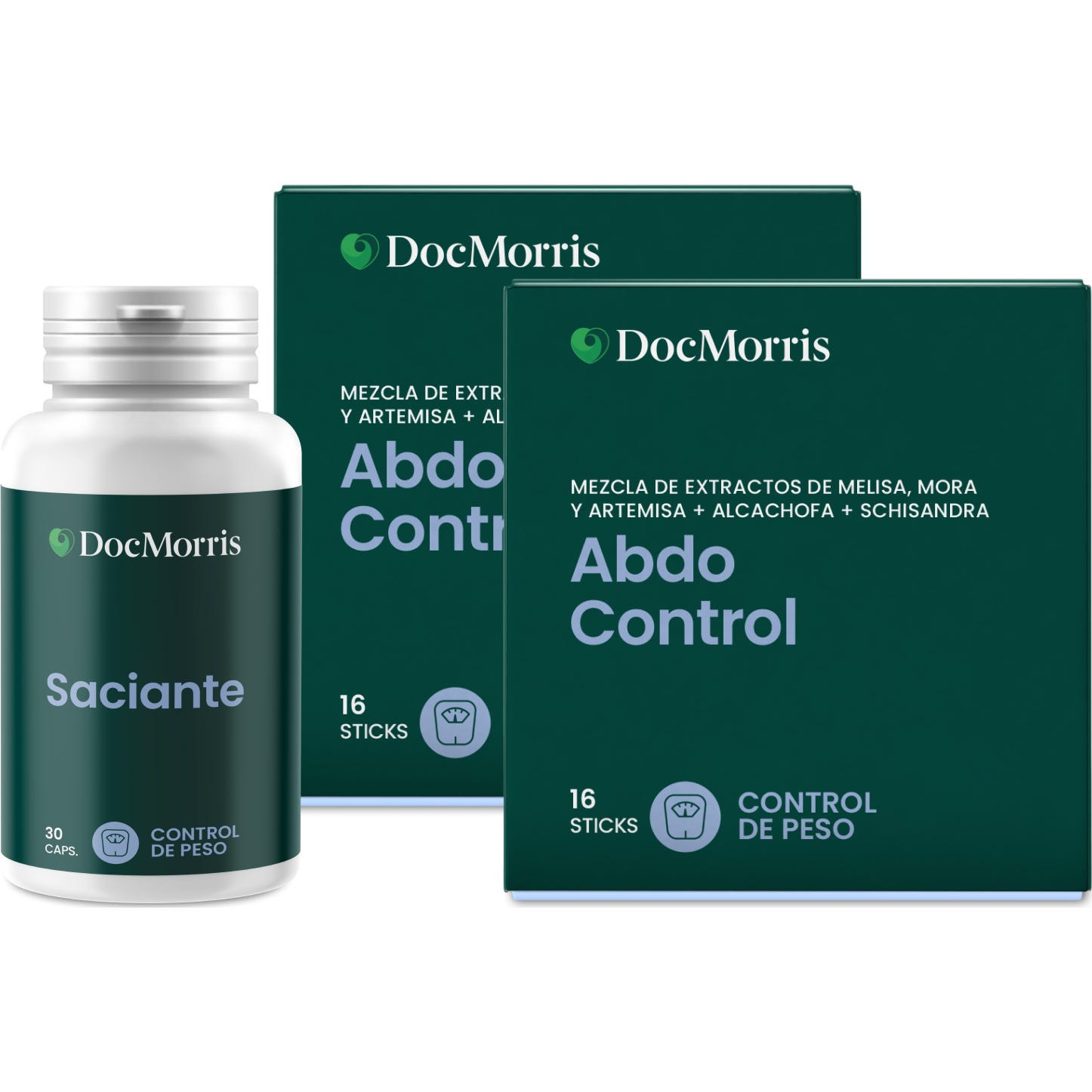 DocMorris Pack Saciante 30Caps 1ud + Abdo Control 16 sticks 2 uds