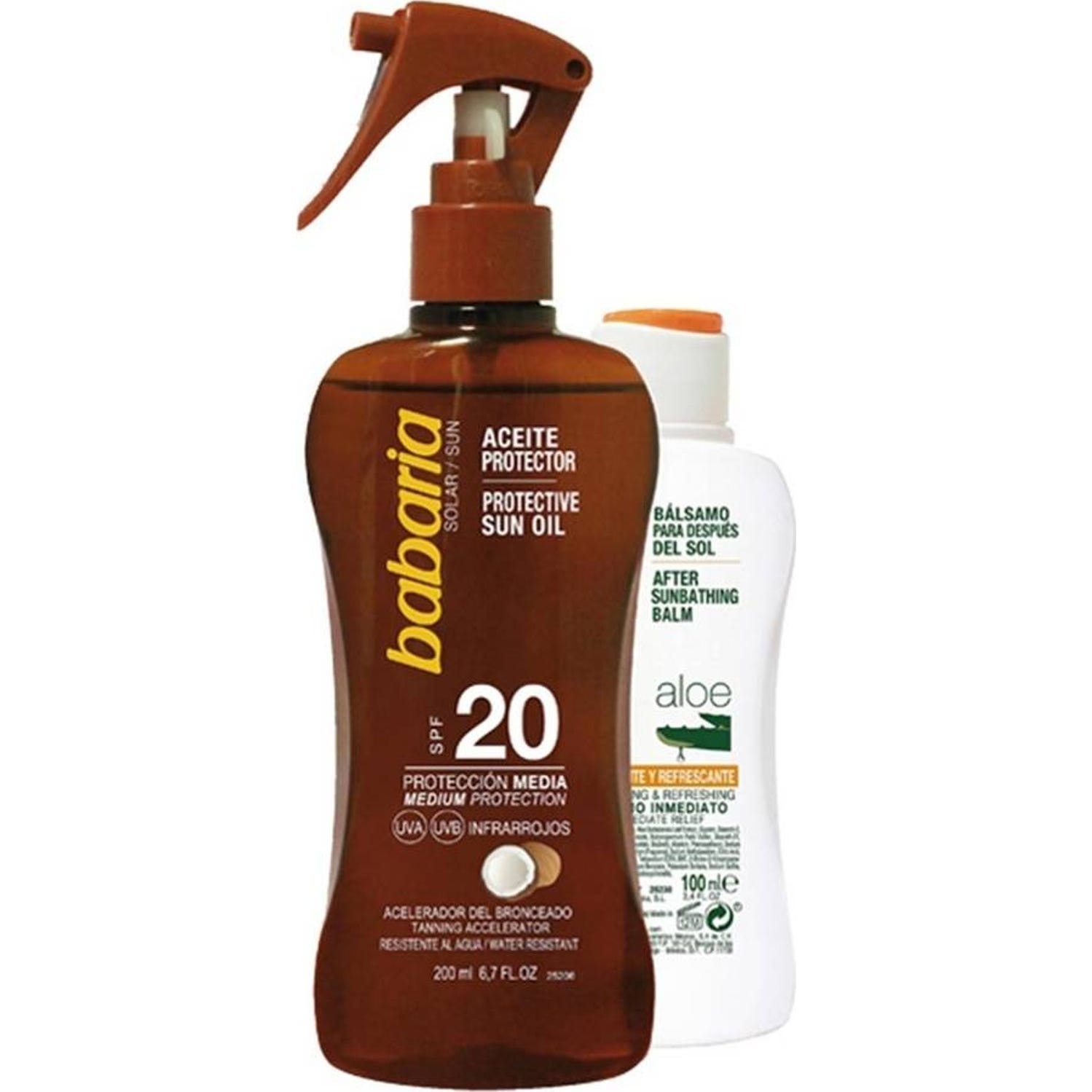 Babaria Pack Coco Aceite SPF20+ + Aloe Vera After Sun 100ml