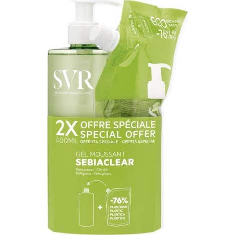SVR Sebiaclear Gel Moussant Dosificador 400ml + Recarga 400ml