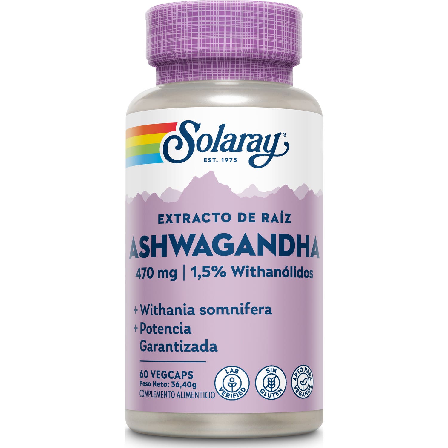 Solaray Extracto de Raíz Ashwagandha 470mg 60caps
