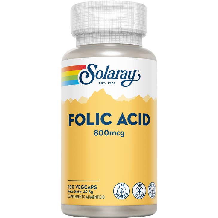Solaray ácido fólico 800mcg 100 caps