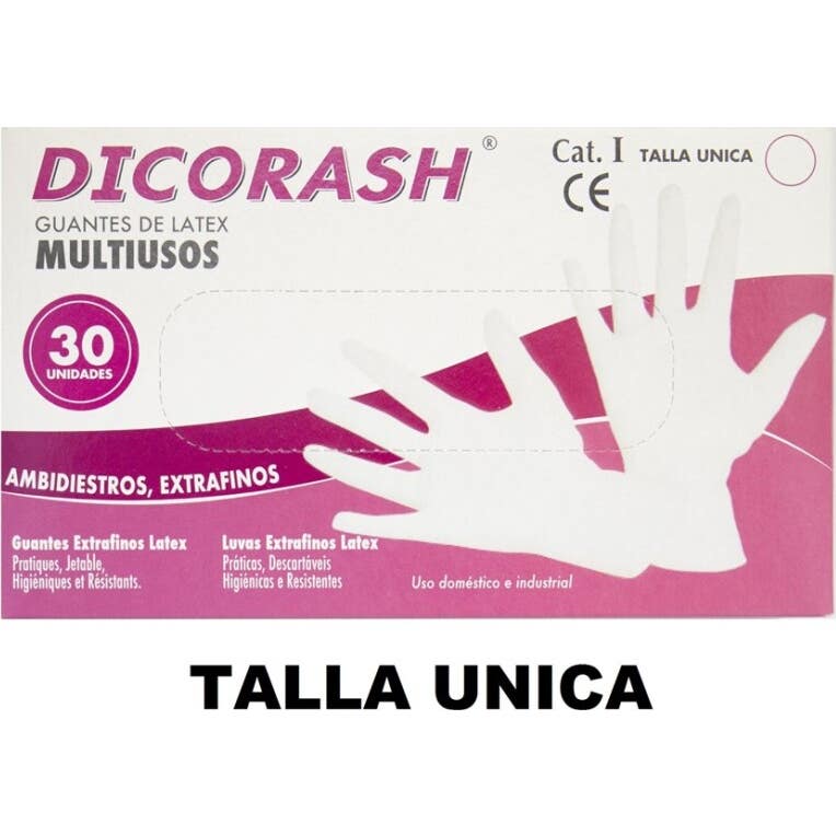 Dicorash Guantes Latex 30uds