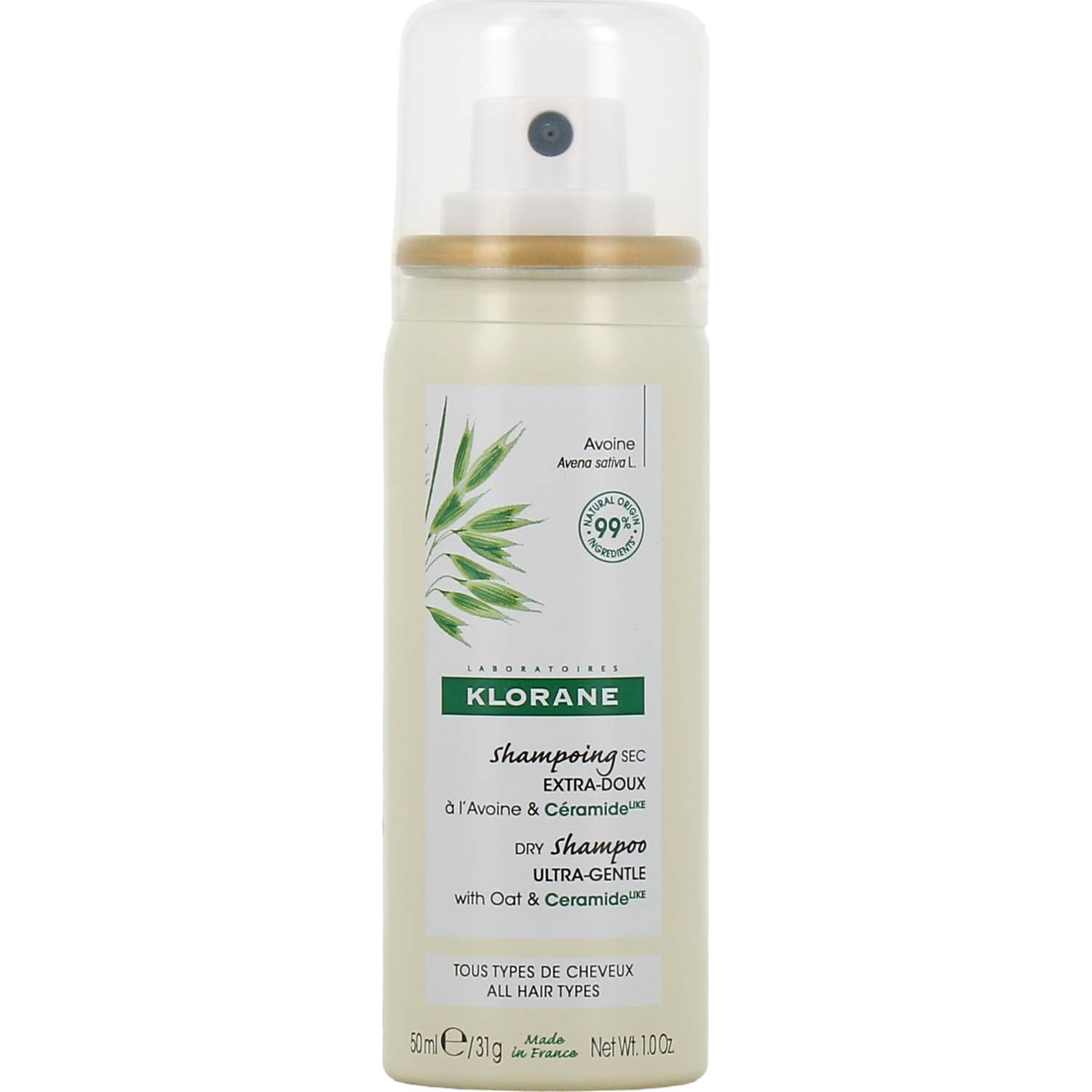 Klorane Champú Seco Extra Suave con Avena y Ceramida 50ml