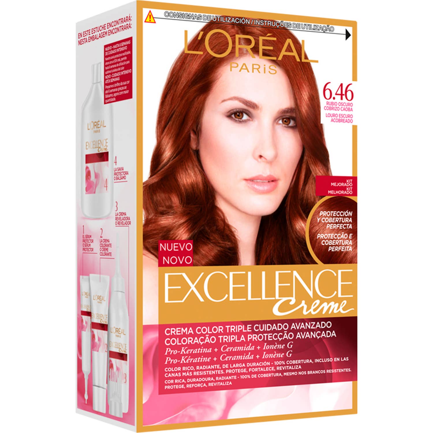 L'Oreal Set Excellence Creme Tinte Nº646 Dark Blonde Coppery Auburn 1ud