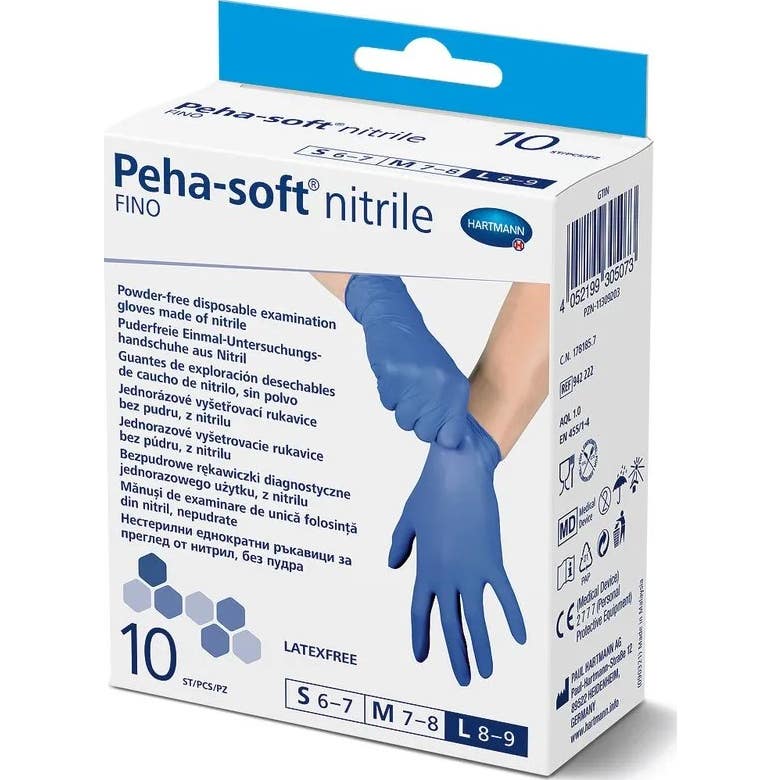 Peha-Soft guantes desechables de nitrilo talla L 10 uds