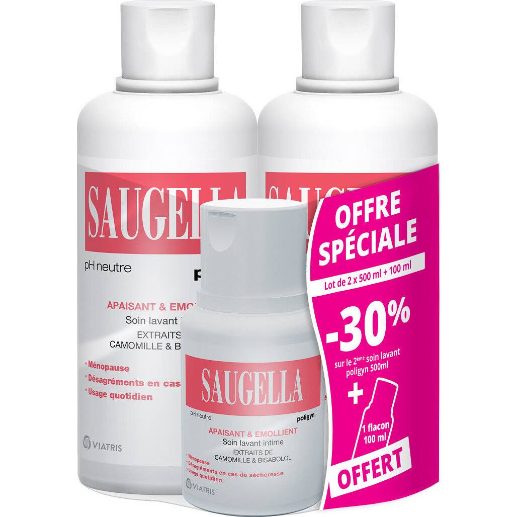Saugella Set Poligyn 2x500ml + Viaje 100ml