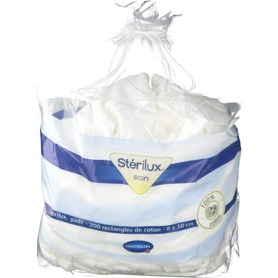 Hartmann Sterilux Care 200 rectángulos de algodón 8 x 10cm