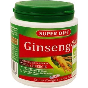 Super Diet Ginseng Panax Ca Meyer Orgánico 150 cápsulas