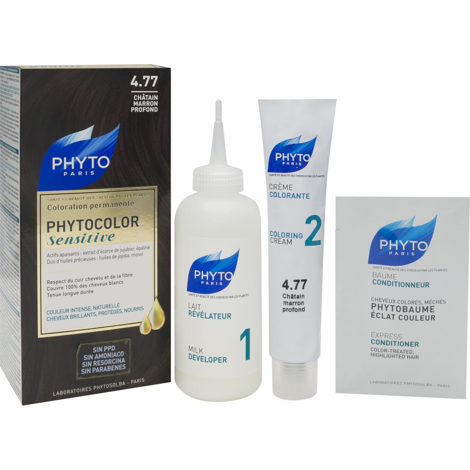 Phyto Color Sensitive 4.77 Castaño Marron Intenso