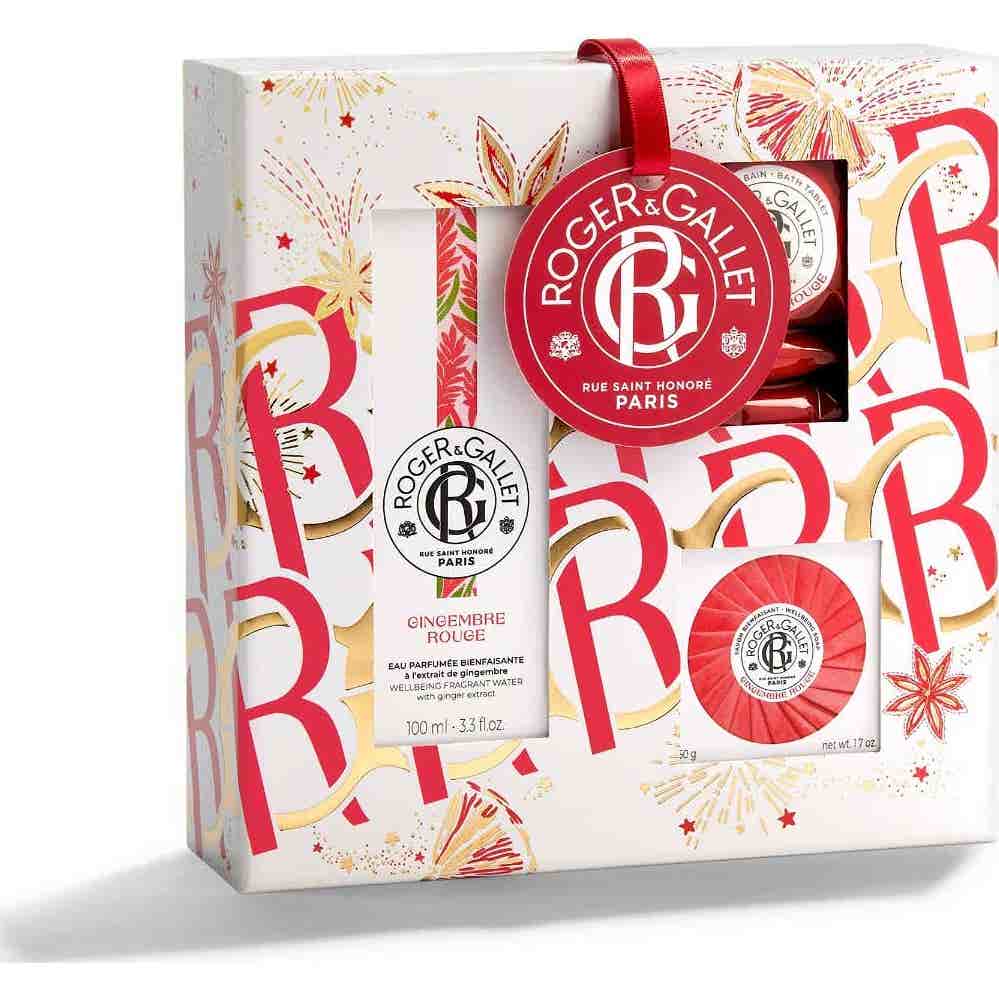 Roger & Gallet Jengibre Rojo Set Navidad 2023 Agua Bath Tab Jabón