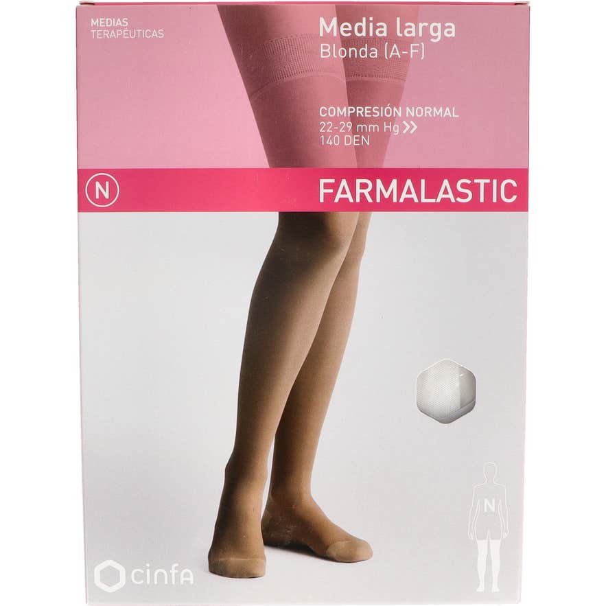 Farmalastic Media Larga blonda (A-F) comp. normal T. pequeña color Blanco 1 Par