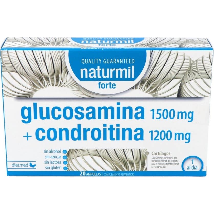 Naturmil Glucosamina y Condroitina Forte 20 Ampollas
