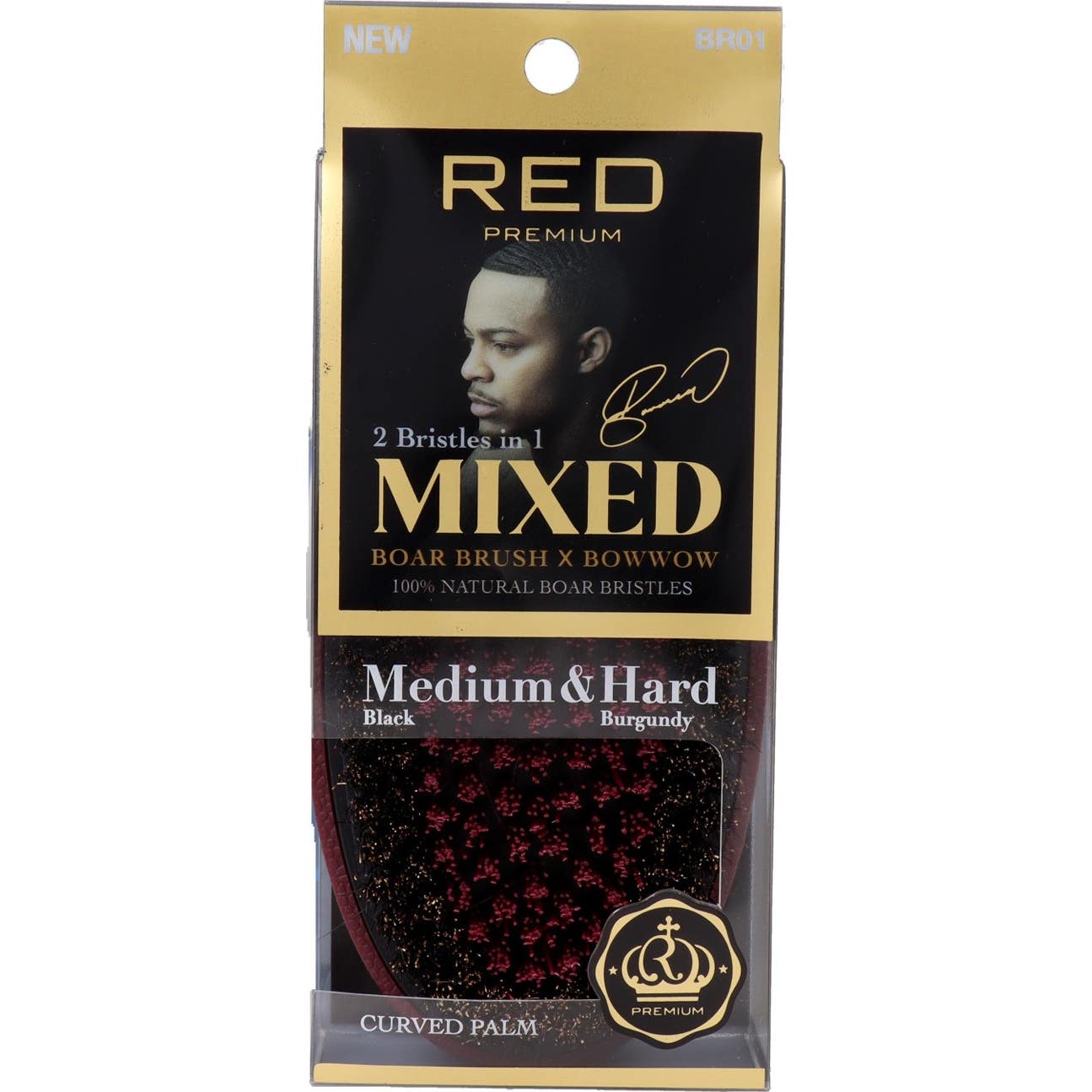 Red By Kiss Primium Medium & Hard Mixed Palm Boar Brush 1ud