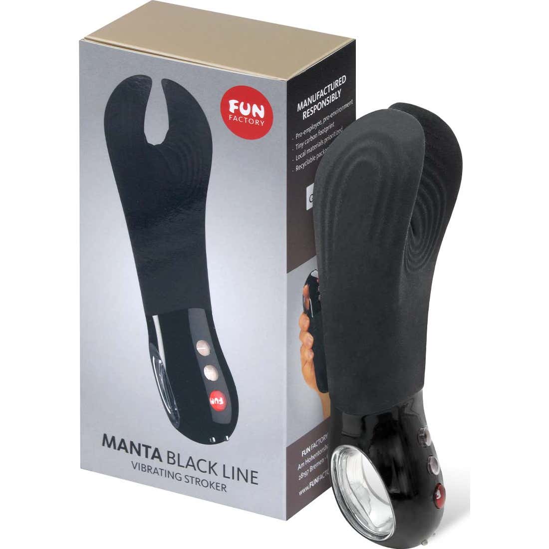 Fun Factory Manta Black Line Vibrating Stoker Black 1ud