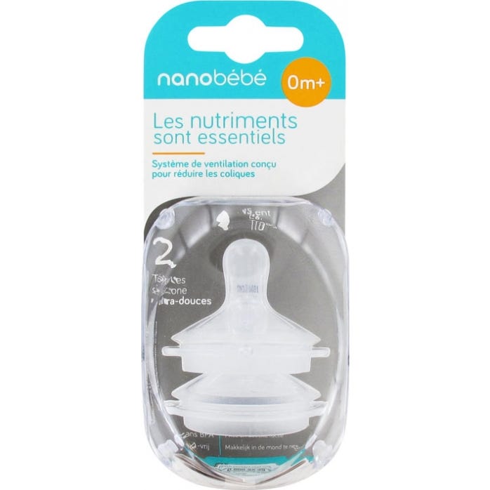 Beaba Nano Bébé Tétines Silicone Lent 2 uds