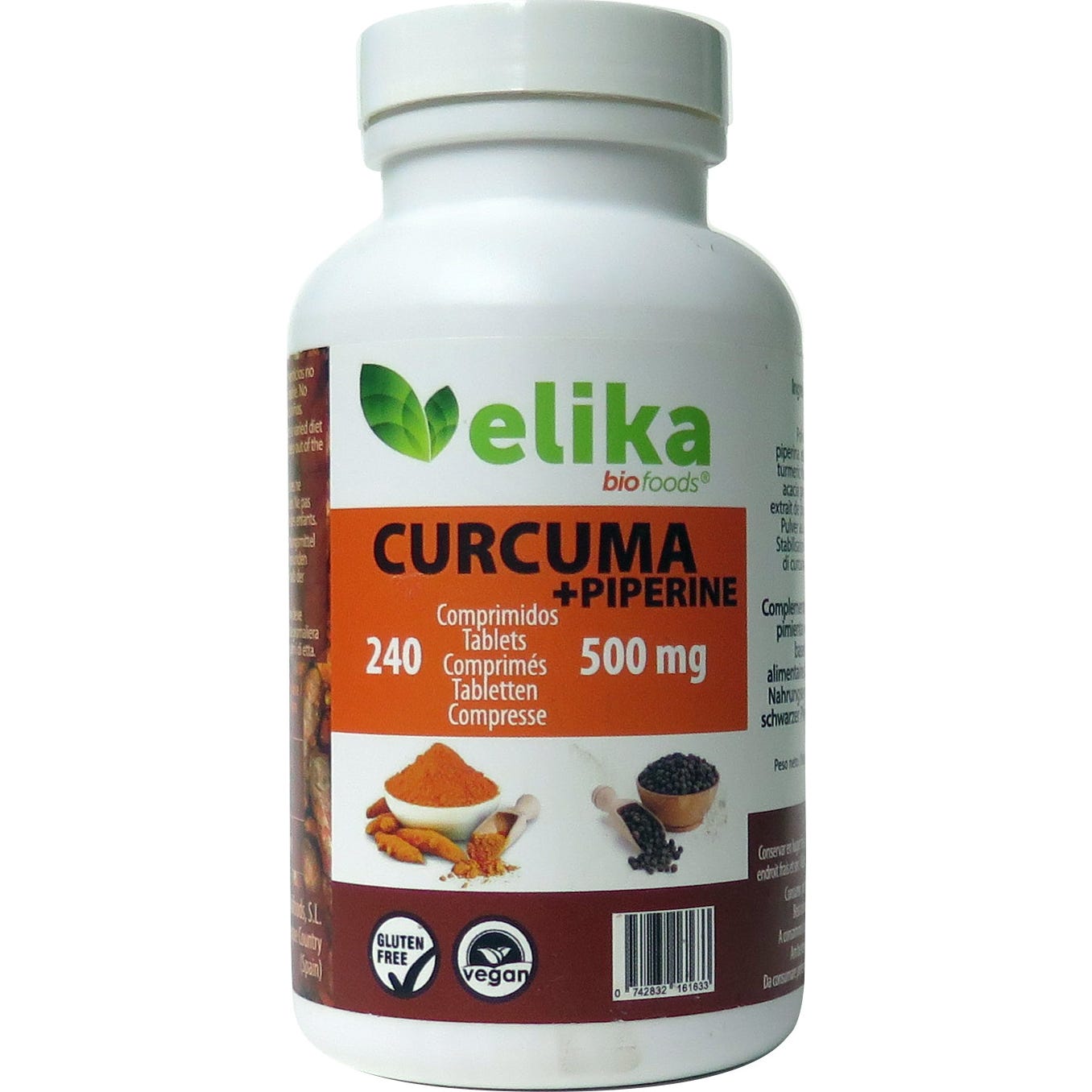 Elikafoods Cúrcuma y Piperine 500mg