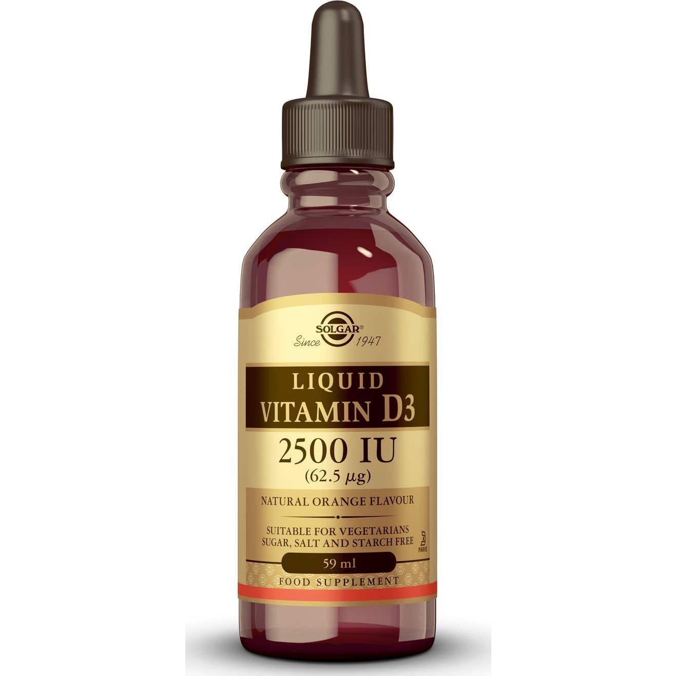 Solgar Naranja Vitamina D3 Líquida 2500 Ui 62,5 Mcg 59 Ml