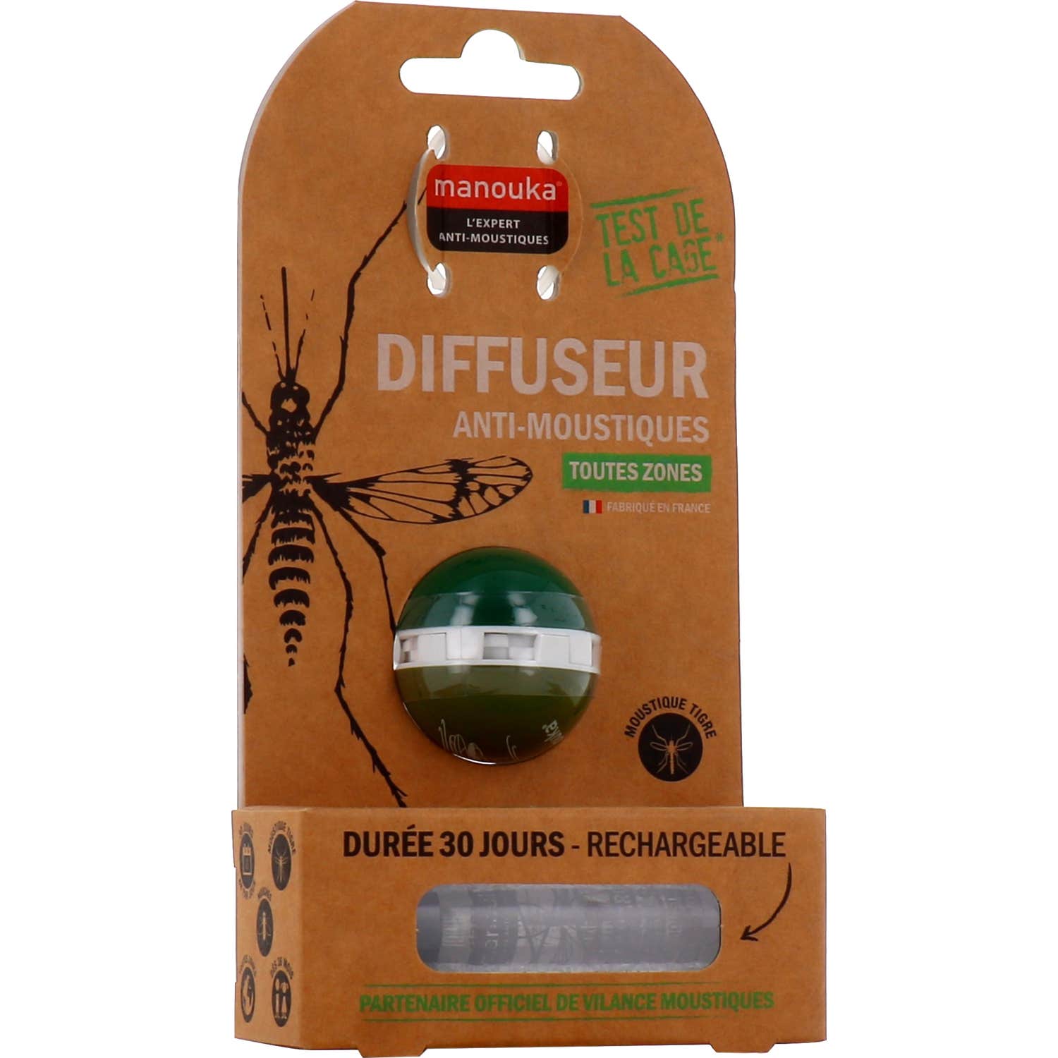 Manouka Kit Bola Difusor Antimosquitos + Recarga Verde