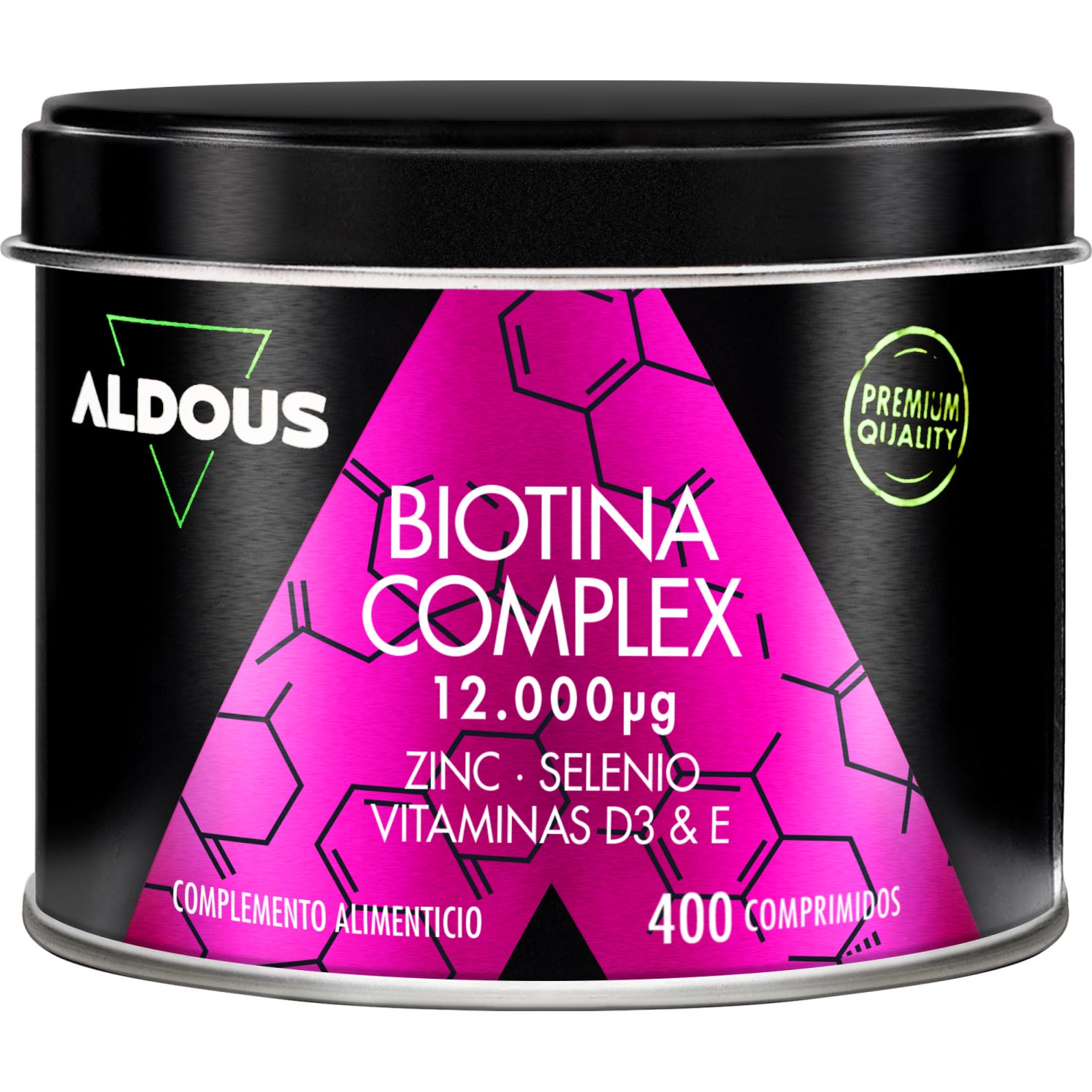 Aldous Labs Biotina Complex con Zinc Selenio Vitamina D3 y Vitamina E 400comp