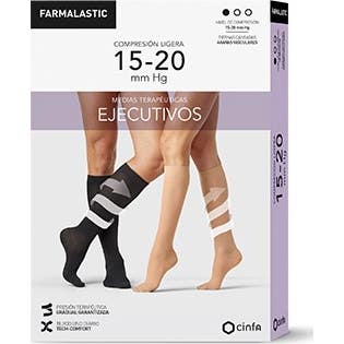Farmalastic Media Ejecutivo 15 20 mm Mujer Negro TXL 1 par