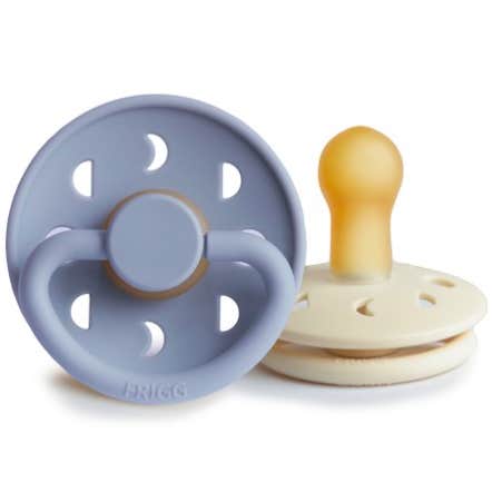 Mushie Kit Chupete Frigg Moon Phase Látex 6-18m Crema Azul 2uds