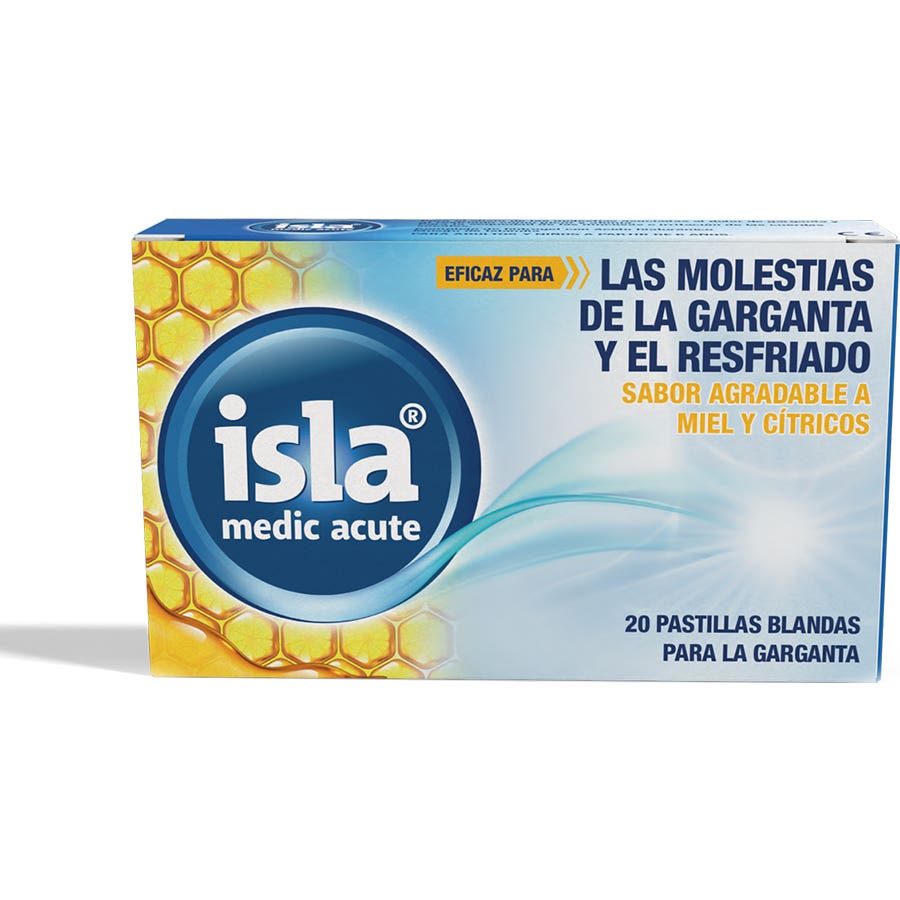Isla Medic Acute Pastillas Blandas para Garganta Miel y Cítricos 20 pastillas