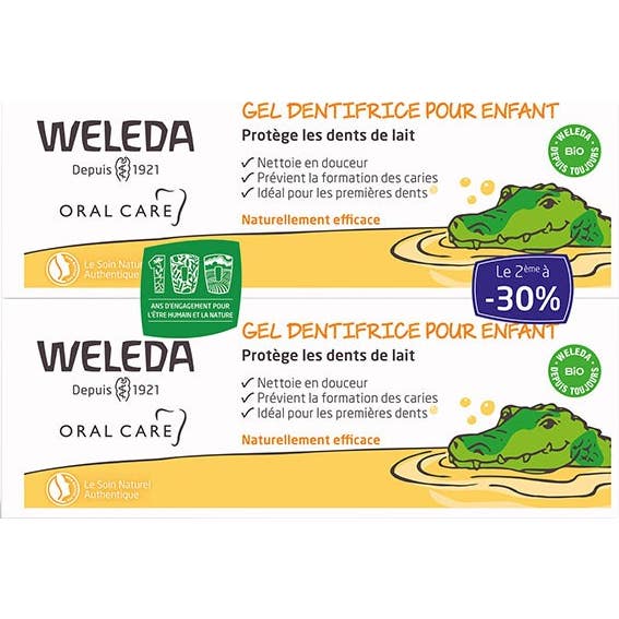Weleda Gel Dentífrico para Niños Dientes de Leche 2x50ml