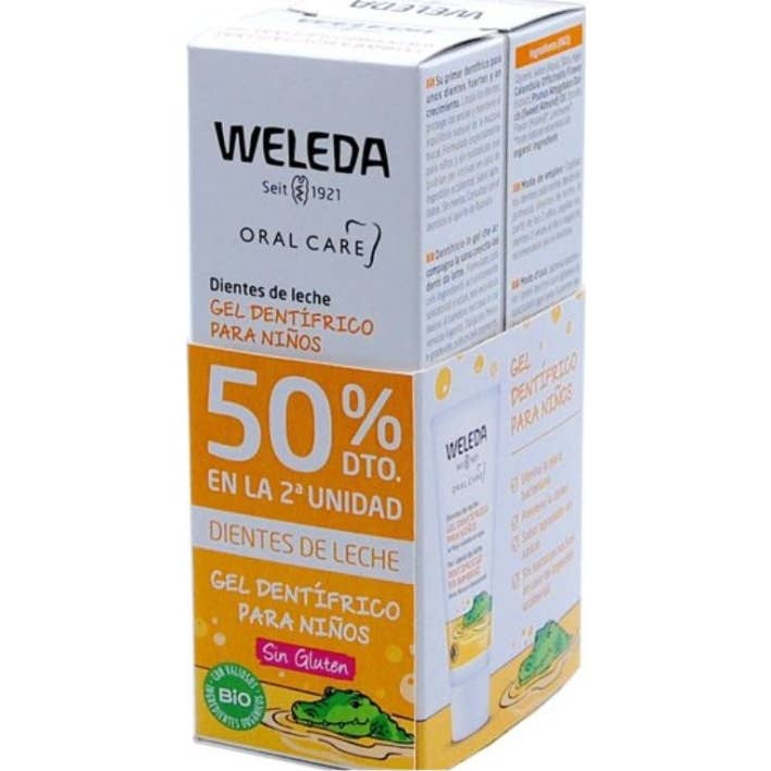 Weleda Gel Dentífrico para Niños Dientes de Leche 2x50ml