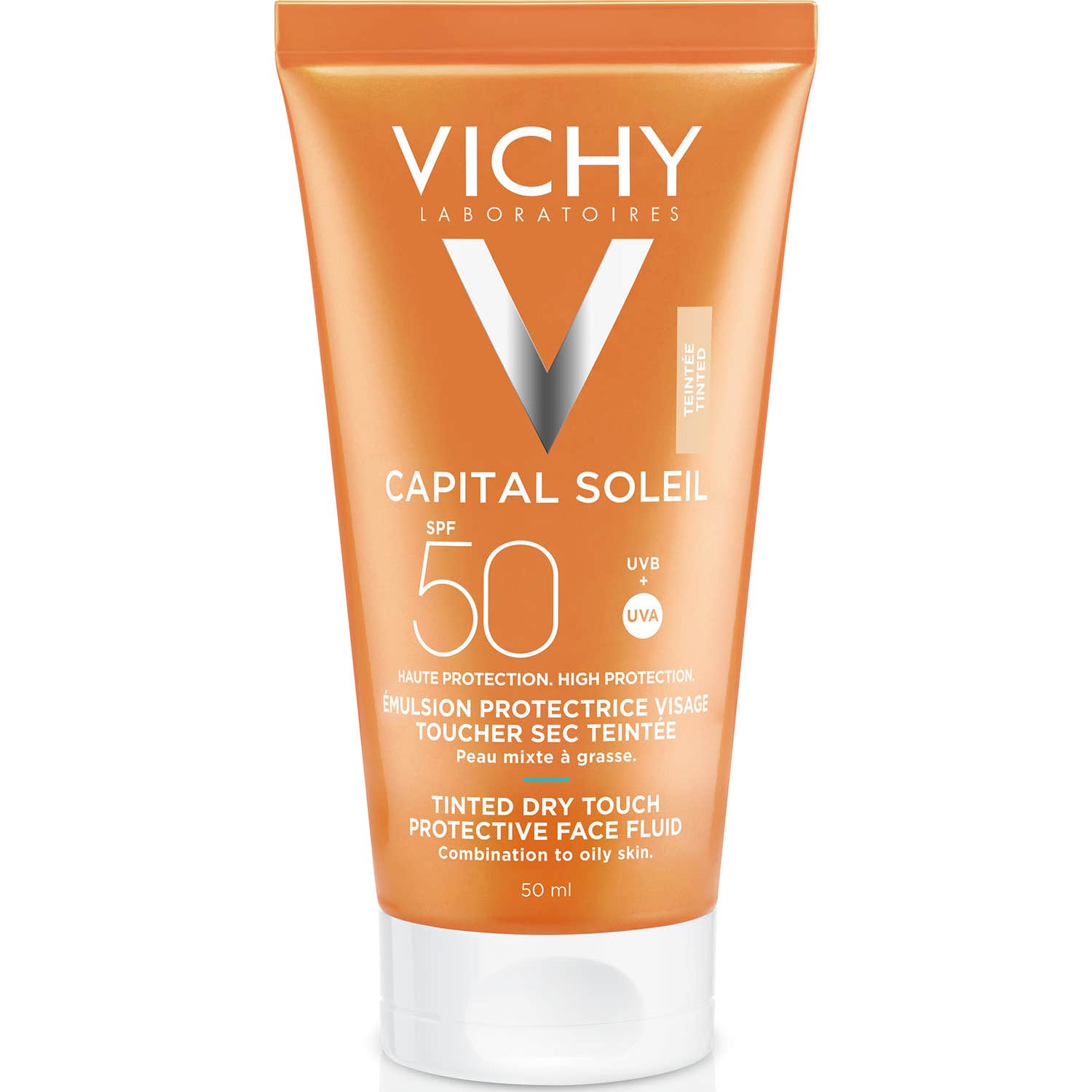 Vichy Capital Soleil Emulsión Facial Tacto Seco con Color SPF50+ 50ml